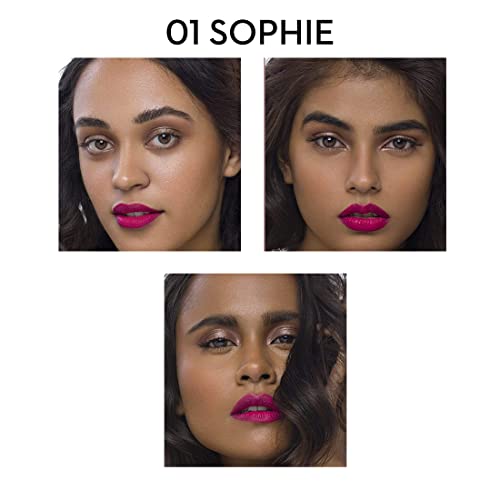 Червило SUGAR Cosmetics Mettle Satin Lipstick - 01 Sophie (Ярко розов цвят фуксия) Супер овлажнява, изглажда фини бръчки