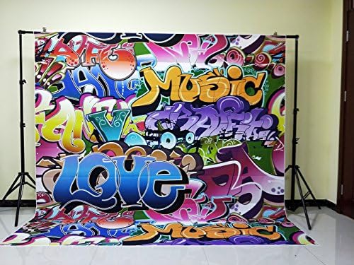 Снимки Декори Графити Фон Хип-Хоп 80-те Вечерни Орнаменти Снимка Фон за Студио Подпори 10X10ft