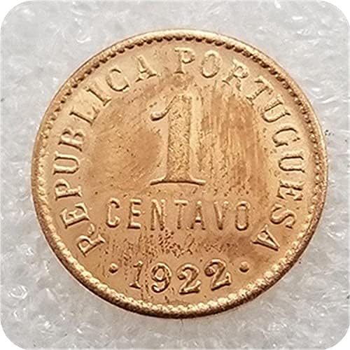 Старинни Ръчно изработени Португалия 1921 1922 Португалия Сребърен Долар монета в 1 centavos