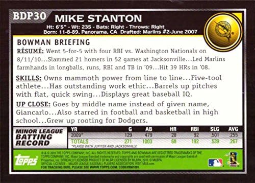 Боуман на драфте 2010 година Избира бейзболен номер BDP30 Джанкарло (Майк) Стантън, Карта за начинаещи