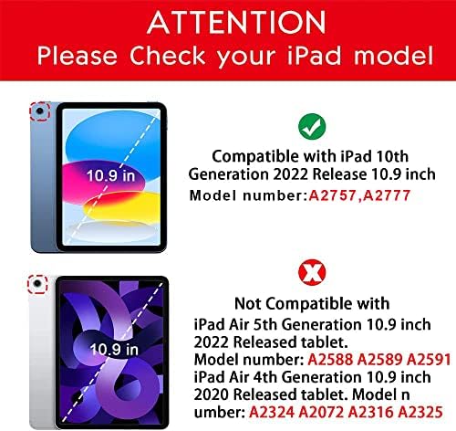 Dteck Калъф за iPad на 10-то поколение 10,9 инча 2022, Сверхпрочный Здрав Защитен Калъф Въртящ се Ремък за ръка на Дръжката-Поставка