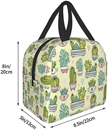 Кутия за Обяд с Цветен Принтом Senheol Plant Cactus, Кавайная Малко Самозалепваща Чанта за Обяд с Кактуси, Множество