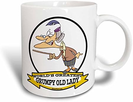 Керамична чаша 3dRose mug_103237_1 най-Голямата в света Заядлива стара дама с Анимационни модел, 11 Грама