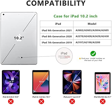 Калъф за iPad 9-то поколение / iPad 8-то поколение / iPad на 7-то поколение, Калъф за iPad 10.2 2021/2020/2019, Прозрачна