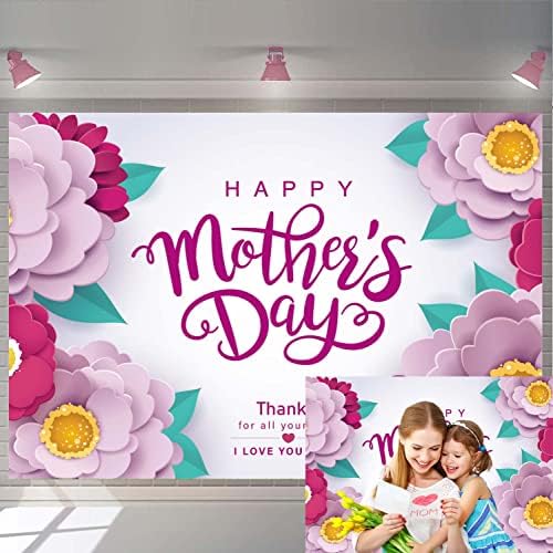 На фона на Ден на майката, Лилаво Цвете на Фона на Ден на майката за Фотография, Украса за парти в чест на Деня на майката,