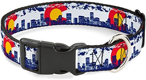 Яка с пластмасов клипс с цип - Colorado Skyline/Mountains - Ширина 1 сантиметър - Подходящ за шията 9-15 инча - Малко