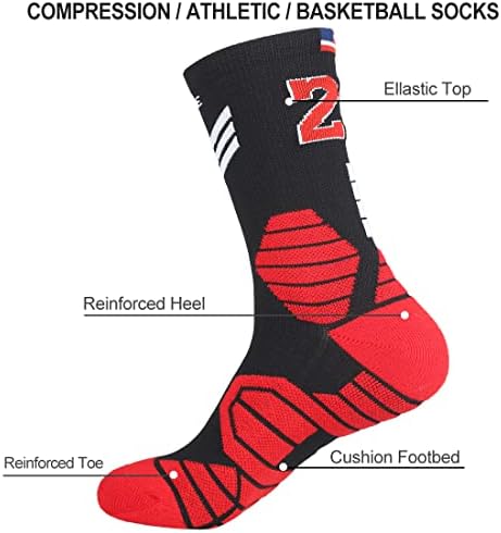 Баскетболни чорапи Disile Elite, 3/4 Опаковка Меки Спортни Чорапи, Командни Чорапи за мъже и Жени