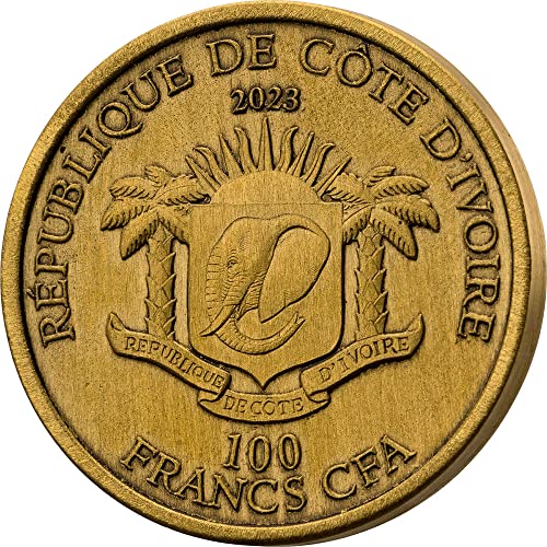 2023 DE Big Five Mauquoy PowerCoin Completer 1 Унция Златна монета от 100 Франка на Кот д ' Ивоар 2023 Антични Гарнитури