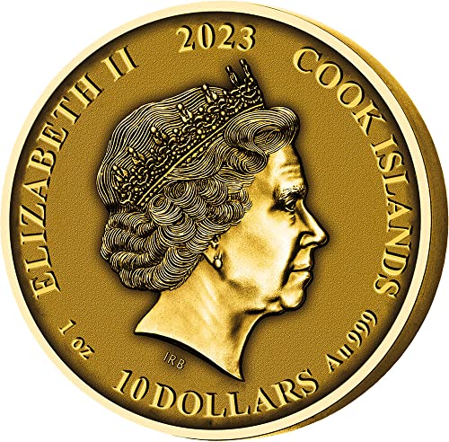 2023 DE Norse Gods Покритие PowerCoin Тор Норвежки Богове 1 Унция Златна монета 10 $ Острови Кук 2023 Антични Гарнитури