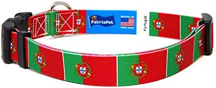 Нашийник за кучета Португалия | Флаг на Португалия | Быстросъемная обтегач | Произведено в Ню Джърси, САЩ | за малки кучета