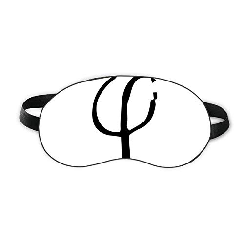 Гръцката Азбука Фи Черен силует Sleep Eye Shield Мека Нощна Превръзка На Очите на Сивата чанта за Носене