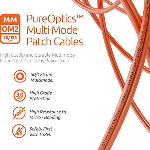 Оптичен кабел LC-SC мулти-режим дуплекс - 1 м (3,28 фута) - като 50 / 125μm хм OM2 LSZH - Серия кабели Beyondtech PureOptics