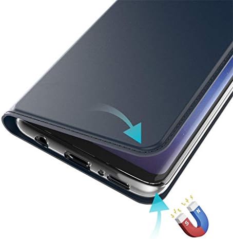 Калъф Verco, съвместим с Samsung Galaxy S7 Edge, панти чанта-портфейл с магнитна закопчалка за своята практика за телефон Galaxy S7 Edge - син