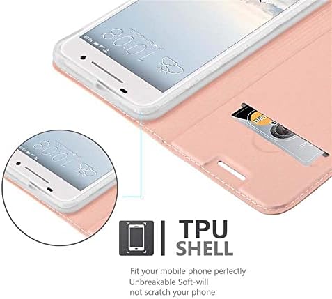 Калъф-за награда Cadorabo, съвместим с HTC One A9, от стилен розово-златист цвят - с магнитна закопчалка, функция поставки