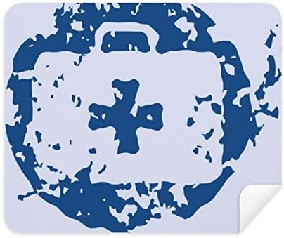 Синьо Дизайн Комплекти за първа помощ Кръгла Илюстрация Модел Кърпа За Почистване на Пречистване на Екрана 2 елемента