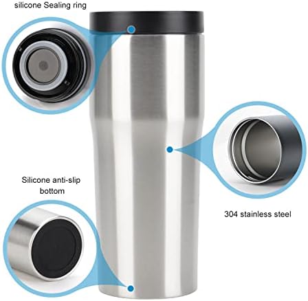 Кафеена чаша за пътуване - 16 унции, с двойни стени, вакуумна изолация, фланец кафе в чаша, която не съдържа BPA, от неръждаема стомана с безопасна за пътуване капак - Ид?
