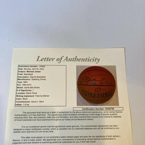 Баскетболни Топки с автограф на Майкъл Джордан Холограма на Горната палуба UDA и JSA COA - Баскетболни Топки с Автографи
