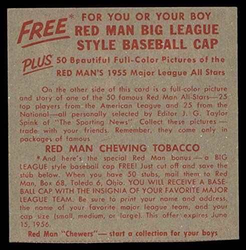 1955 Червения човек 13 NL x Джон Антонели Ню Йорк Джайентс (Бейзболна картичка) (Без табулации) VG/EX Джайънтс