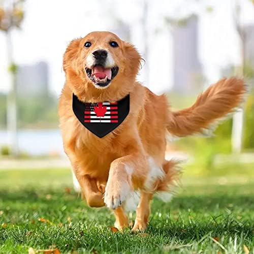 САЩ, Канада Флаг Кърпа за Кучета Регулируем Нашийник за Домашни Любимци Шал Сладък Триъгълен Шал за Кучета Котки
