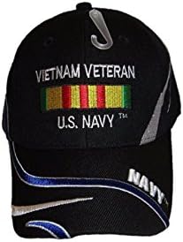 Ветеранът от ВОЕННОМОРСКИТЕ сили на САЩ, Ветеран от Виетнам, Черна Бродирани бейзболна шапка, Шапка