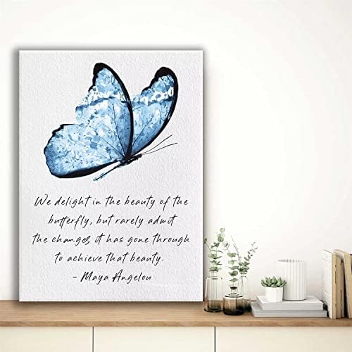 Мая Angelou Цитат на Стенно Изкуство, Вдъхновяващи Стенно изкуство, Синята Пеперуда, Акварел Положителни Твърдения Цитат