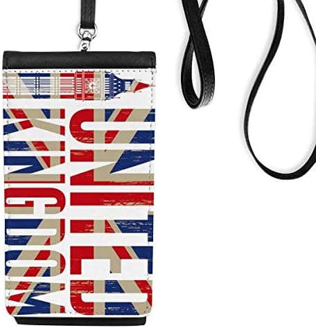 Великобритания Флаг На Великобритания Биг Бен Юниън Джак Телефон В Чантата Си Портфейл Окачен Мобилен Калъф Черен Джоба