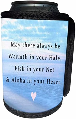 3просите Гавайское благословия, Нека в сърцето ти винаги ще бъде топло. - Опаковки за бутилки-охладители (cc-366049-1)
