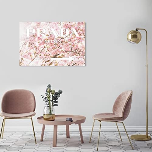 Oliver Gal The Artist Co Milan Sakura' Розово Модерен Стенен Арт Принт Премиум-клас на Платно, 36 x 24