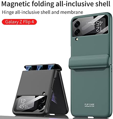 Калъф FYTON Galaxy Z Flip 4, Z Калъф Flip 4 със защита на панти, Магнитен Сгъваем калъф с защитно фолио за екрана, Съвместим