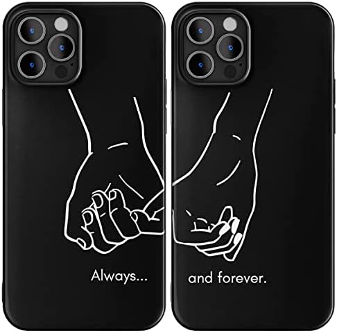 Cavka Черни Подходящи калъфи за телефони, Съвместими с iPhone 13 Pro Max - 6,7 см за двойка, Винаги и завинаги, Скъпа