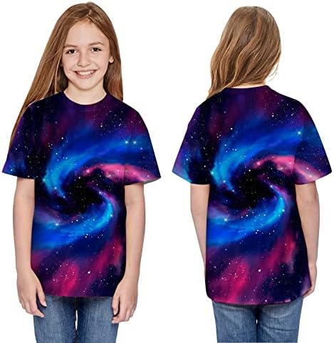 Къса Риза, Тениска, Бебешки Ежедневни Блузи За тийнейджъри, Дрехи За Момчета с Принтом на Галактиката, Детски Блузи За