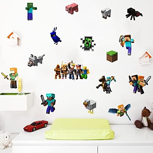 Декор на стените на Детската Стая, Зала за игри, Детска Стикер, Стикер за Деца, Стенен Декор на Minecraft, Плакат за Момчета, Стенни Картини, Стикери за Стена, Подарък