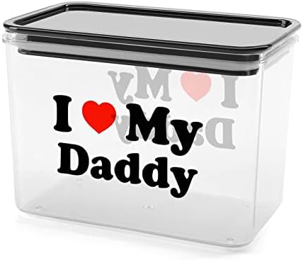 I Love My Daddy Кутия За Съхранение Пластмасов Контейнер-Органайзер за Хранителни Продукти Бидони с Капак за Кухни