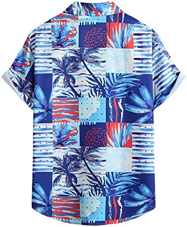 2023 Нова Мъжка Тениска с Гавайским Принтом Копчета с Ревери на Морския плаж, Риза с Къс Ръкав, Плажно Облекло, Спортни