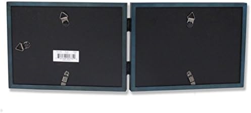 Навесная двойна (Хоризонтално) рамка за снимки Lawrence Frames от синьо дърво, колекция Gallery, 5 на 7 инча