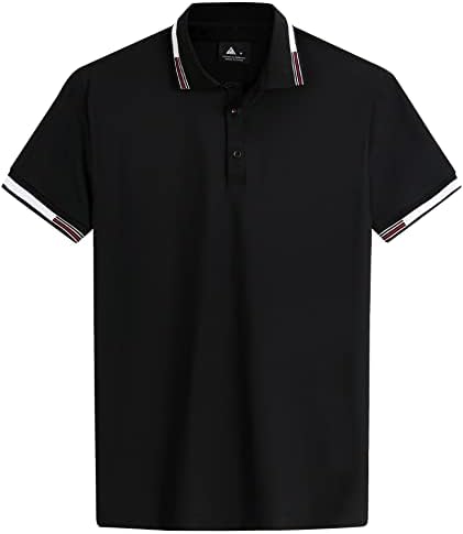 WENTTUO Мъжки Тениски-Топка За голф, Тениски За голф копчета, Риза Поло с Къс ръкав, Отгоре S/M/L/ XL/XXL