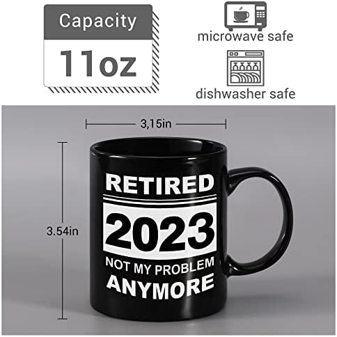 Подаръци за пенсиониране за мъже и жени 2023, забавни чаши за пенсии, повече не е мой проблем, 11 грама, черни, идеи