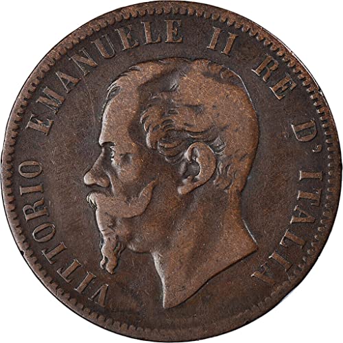 Историческа италианска монета купюри от 10 Чентезими 1862 -1867 години. Издаден Эндером крал Vittorio Emanuele II. Баща