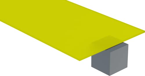 2037 Жълт Прозрачен Акрилен лист с дебелина 6 мм (1/4 инча) от 12 инча Ш x 12 Д (опаковка от 2 броя)