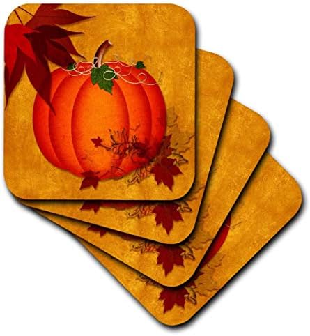 3. Сложете Голяма оранжева тиква в меки опори със златист гранжем и през есента кленовыми листа (комплект от 4 броя)
