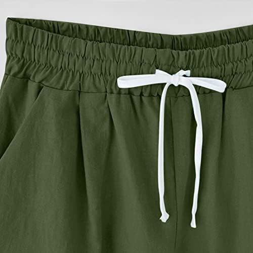 Къси панталони-Бермуди с Графичен Принтом под формата на Глухарче, Дамски Ежедневни Летни къси Панталони, Удобни Ленени