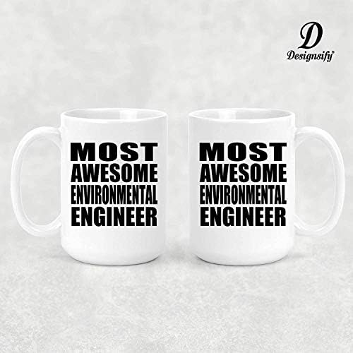 Designsify Най-впечатляващите Инженер-еколог, 15 грама, Бяла утайка от Чаша, Керамика Чаена Чаша, Прибори за напитки
