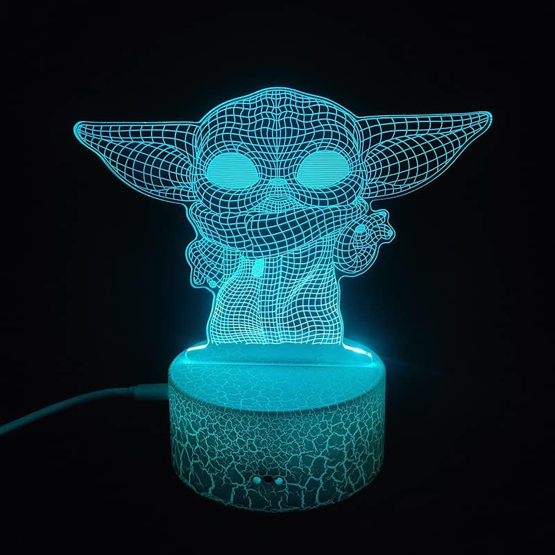 3D Иллюзионный лампа Star wars, за деца и фенове - 7 Цвята, Творческа Покритие, Подаръци за бебето Йоды, Нощни осветителни