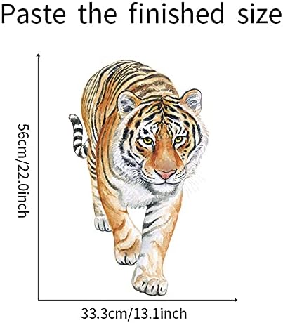 ROFARSO Реалистични Стръмни Тигрови Стикери за Стена С Животни в Джунглата, Подвижни Стикери за Стена, Арт Декорация,