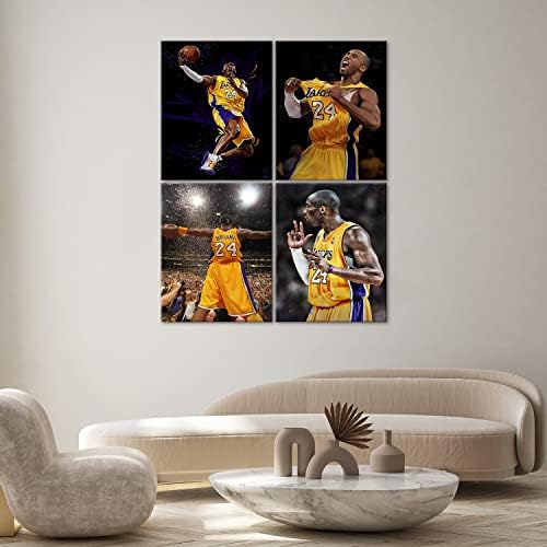 Плакат Баскетболист, Стенно Изкуство, Печат върху платно, Черна Мамба, 4 бр, HD Плакати с печат върху Платно, Баскетбол,
