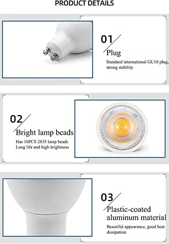 Led лампи Edearkar 15W GU10, Еквивалентна мощност 150 W, 1500 Лумена, Дневна светлина 6000 До Бели на цвят, Led лампа за вградените трекового осветление, AC100-265V, на Ъгъла на лъча 38 °, Бе?