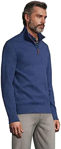 Мъжки пуловер с цип в една четвърт от ребро на Бедфорд от Lands'End