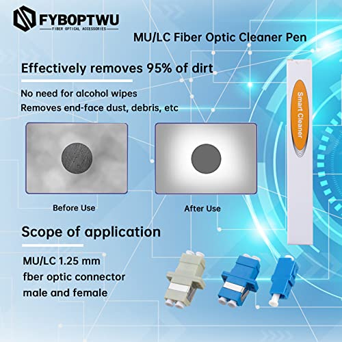 fyboptwu - 2 бр Дръжка за почистване на влакна, Дръжка за почистване на оптични влакна за порта LC/MU По-800 Почиства