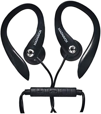 Magnavox MHP4854-BK ушите с микрофон черен цвят | са Налични в черно и бяло изглежда | Слушалки в ушите с микрофон |