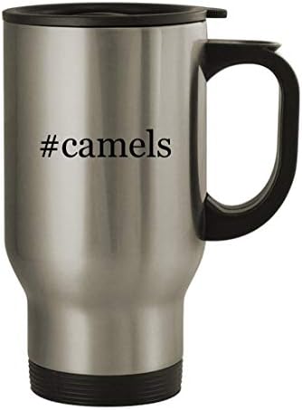 Подарък дрънкулки #camels - Пътна Кафеена Чаша с Хэштегом от Неръждаема Стомана с тегло 14 грама, Сребрист